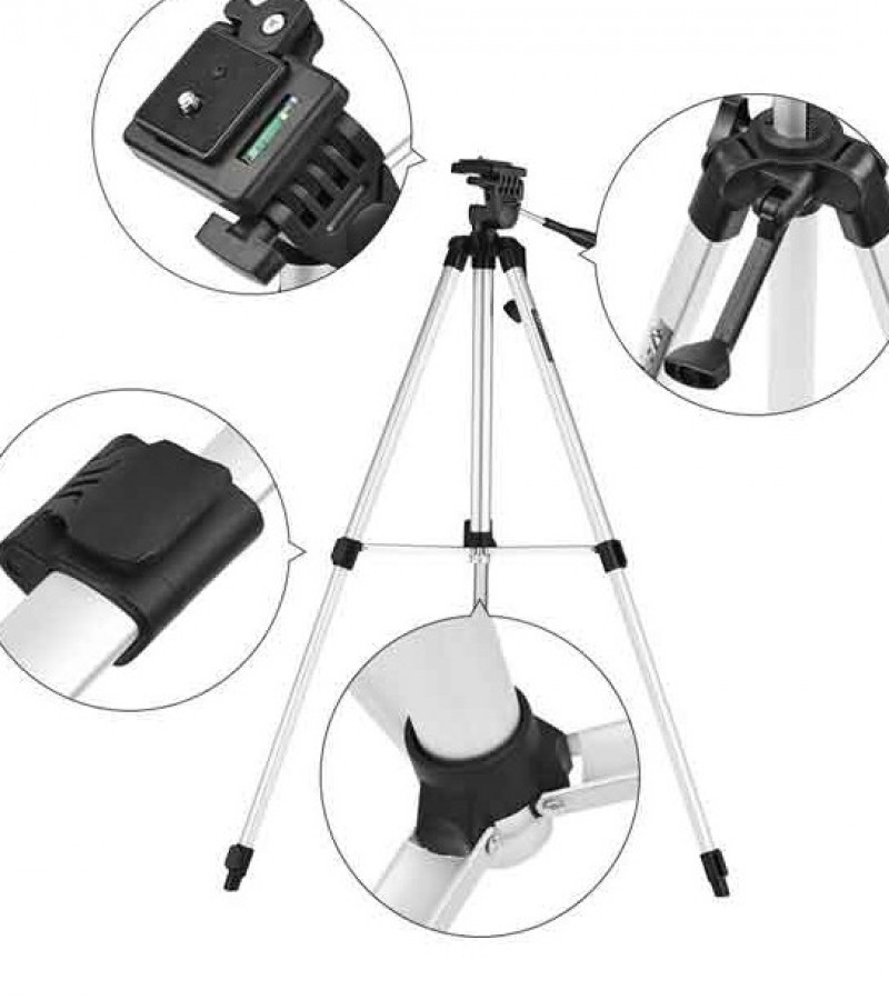Tefeng TF-330A Professional Tripod Stand Aluminum - Silver