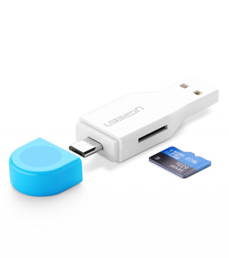Ugreen 30358 OTG USB Dual Port Card Reader White