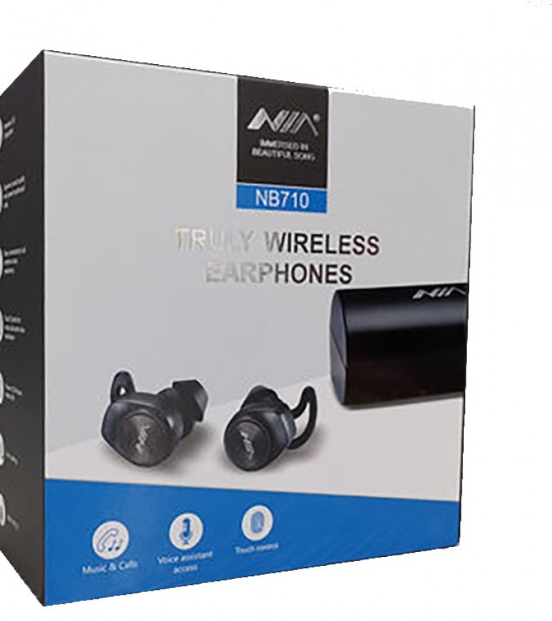 NIA NB710 TWS BLUTOOTH EARBUDS WITH TOUCH SENSOR HIGH QUALITY