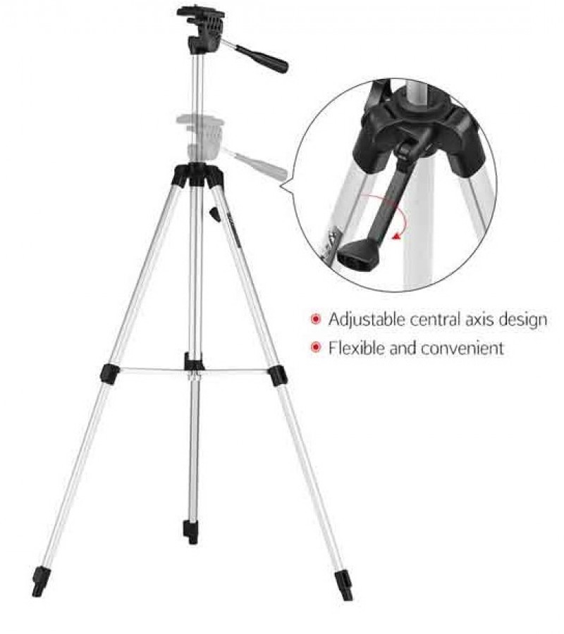 Tefeng TF-330A Professional Tripod Stand Aluminum - Silver