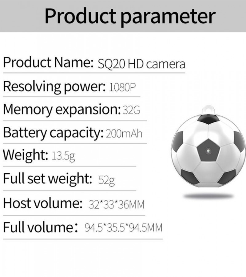 HD 1080p Mini Football Camera