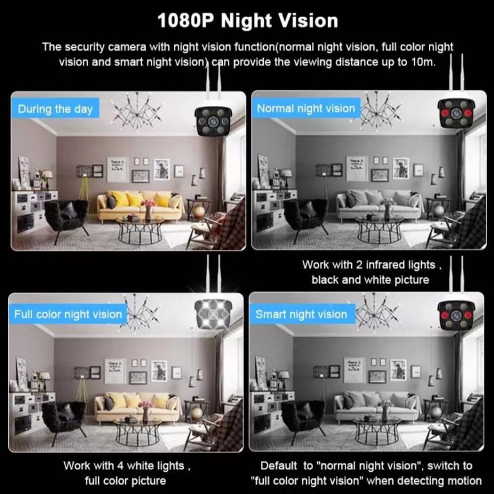 HD 1080P WIFI IP Outdoor Camera Night Vision And led Light
