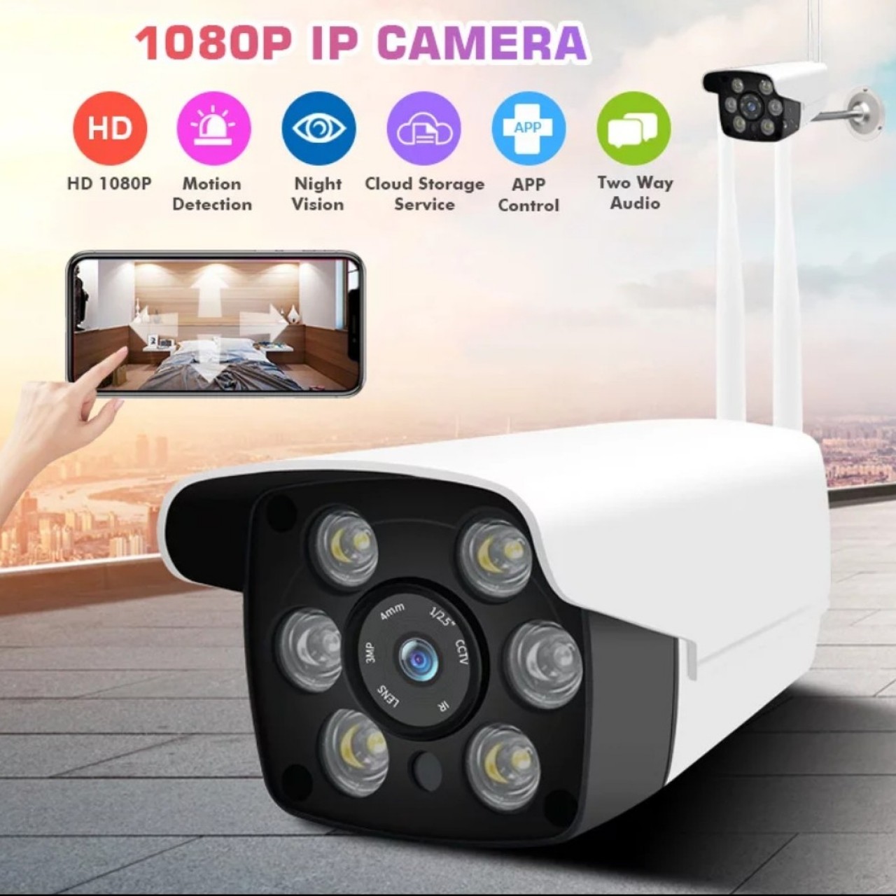 HD 1080P WIFI IP Outdoor Camera Night Vision And led Light