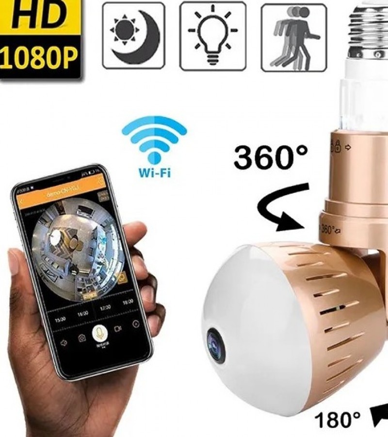 Smart Bulb 360 degree Adjustable Bend Wireless IP Camera