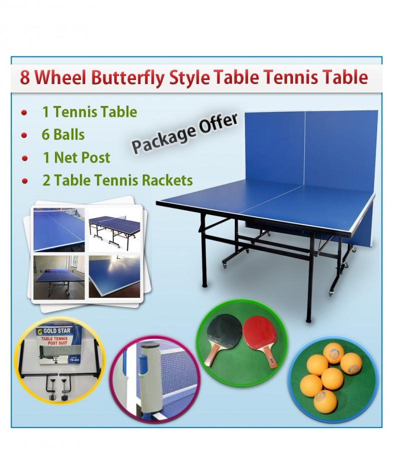 Tennis Table 8 Wheel Butterfly Style Table