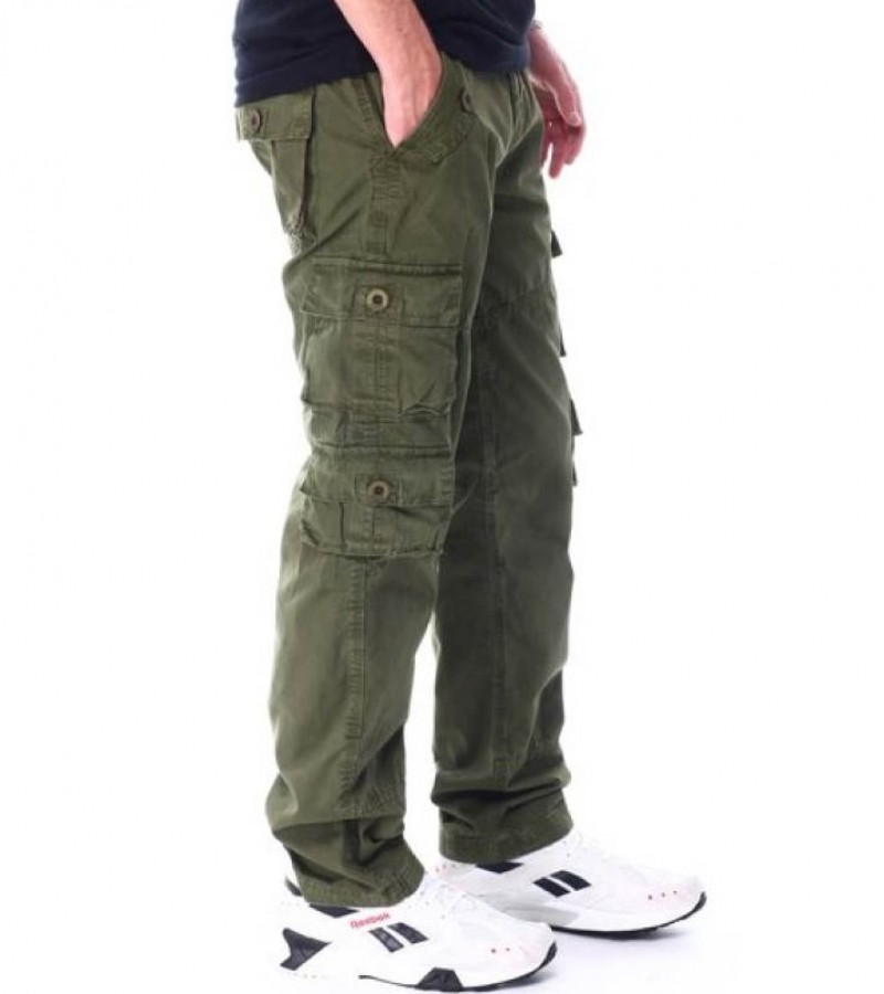 ARMY GREEN 10 POCKET CARGO PANT