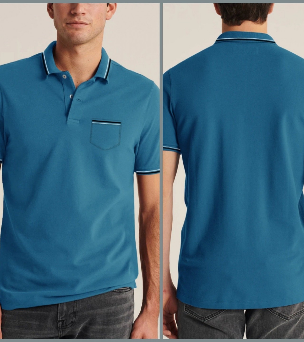 BASIC EDITION MEN'S TIPPED POLO SHIRT