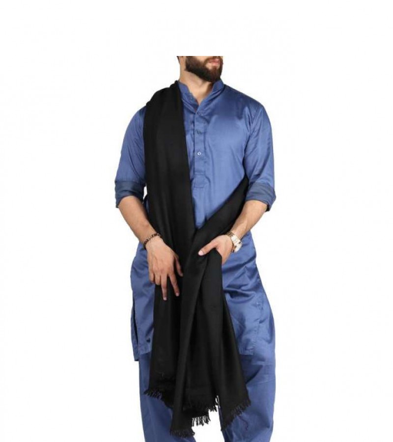 Black Pure Australian Pashmina Kashmiri Shawl For Men