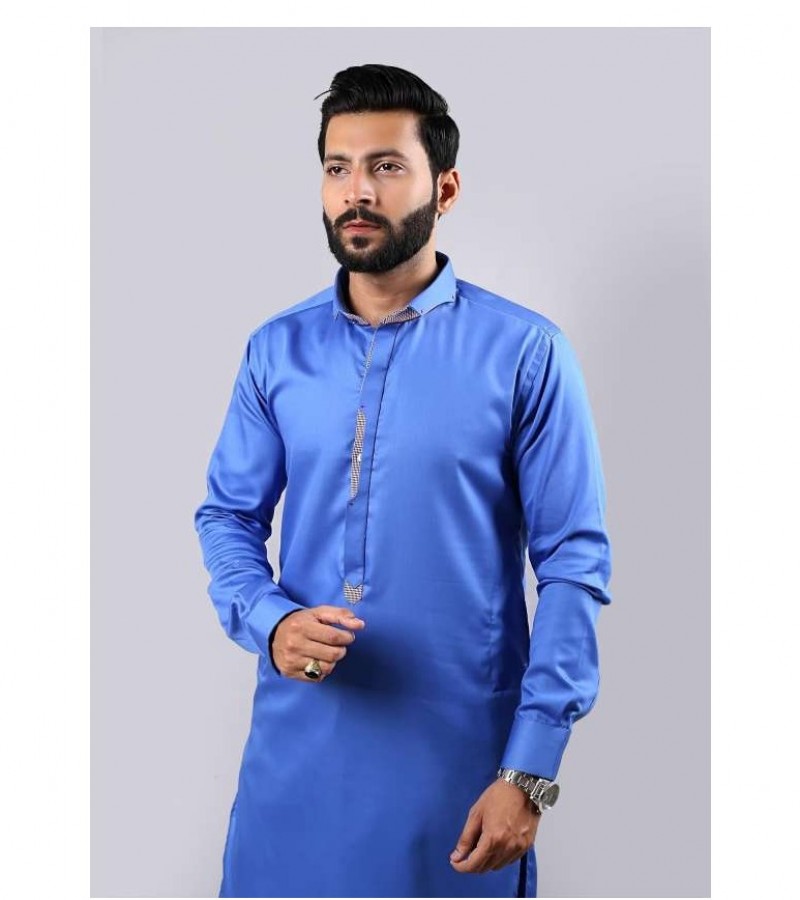 Blue Cutcollar Designer Kameez Shalwar