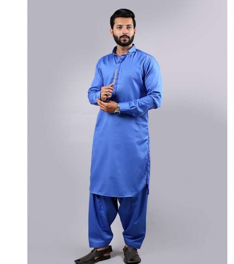 Blue Cutcollar Designer Kameez Shalwar