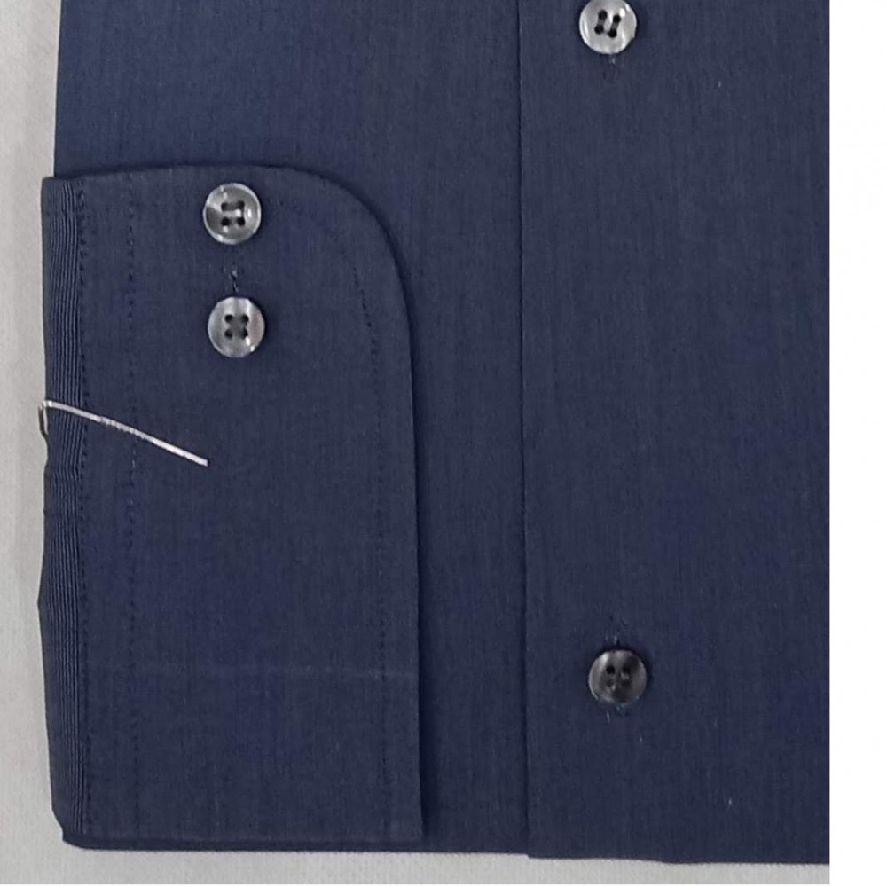 Self Design Formal Shirt For Men - Double Needle Stitching - Blue