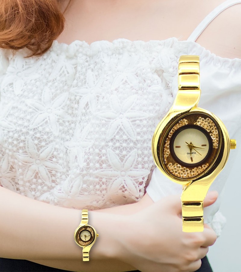 Diar Golden Dial Watch For Girls