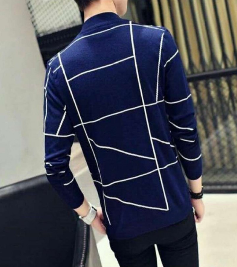 Fashion Men Casual Blazer Autumn Slim Plaid Single Trench Coat