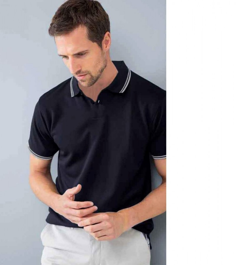 FOREVER 21 BRAND TIPPED COLLAR POLO SHIRT
