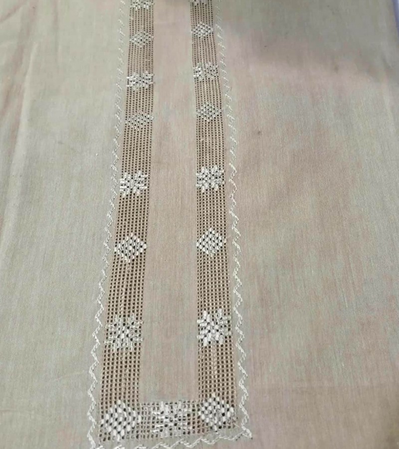 Hand made Tarkashi suit khaddar tortila color