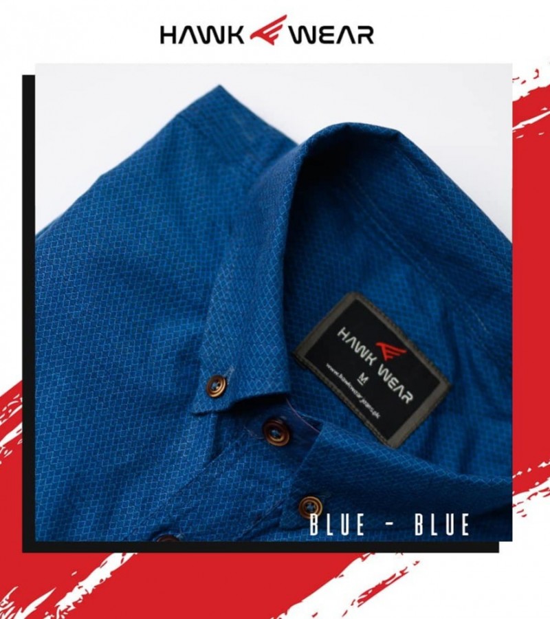 HAWKWEAR SLIM FIT CASUAL SHIRT - BLUE