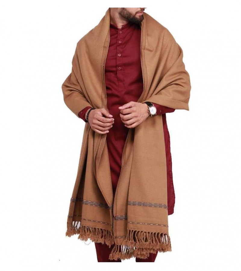 Kashmiri Dhussa Shawl For Men (Khaki)