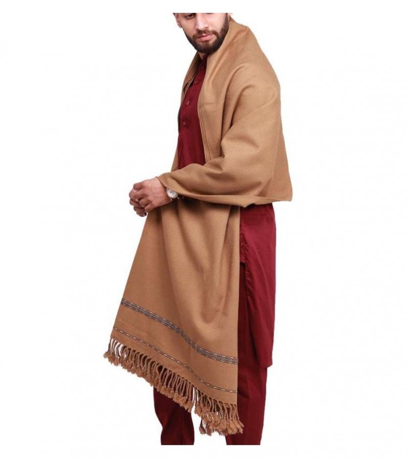 Kashmiri Dhussa Shawl For Men (Khaki)
