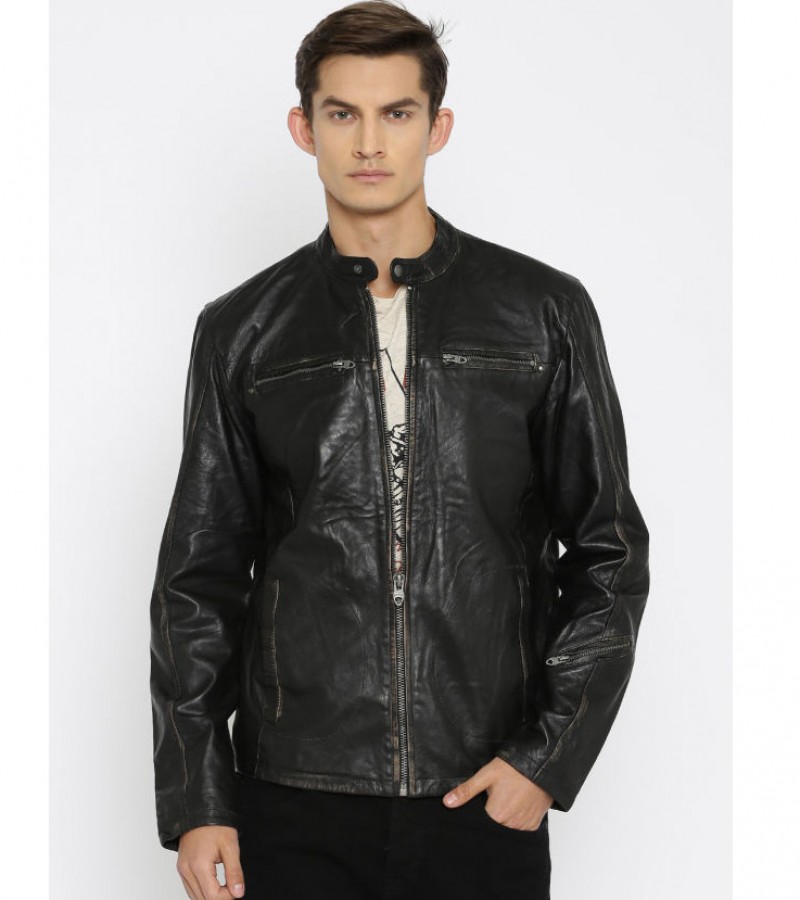 Leather permanent sports Jacket