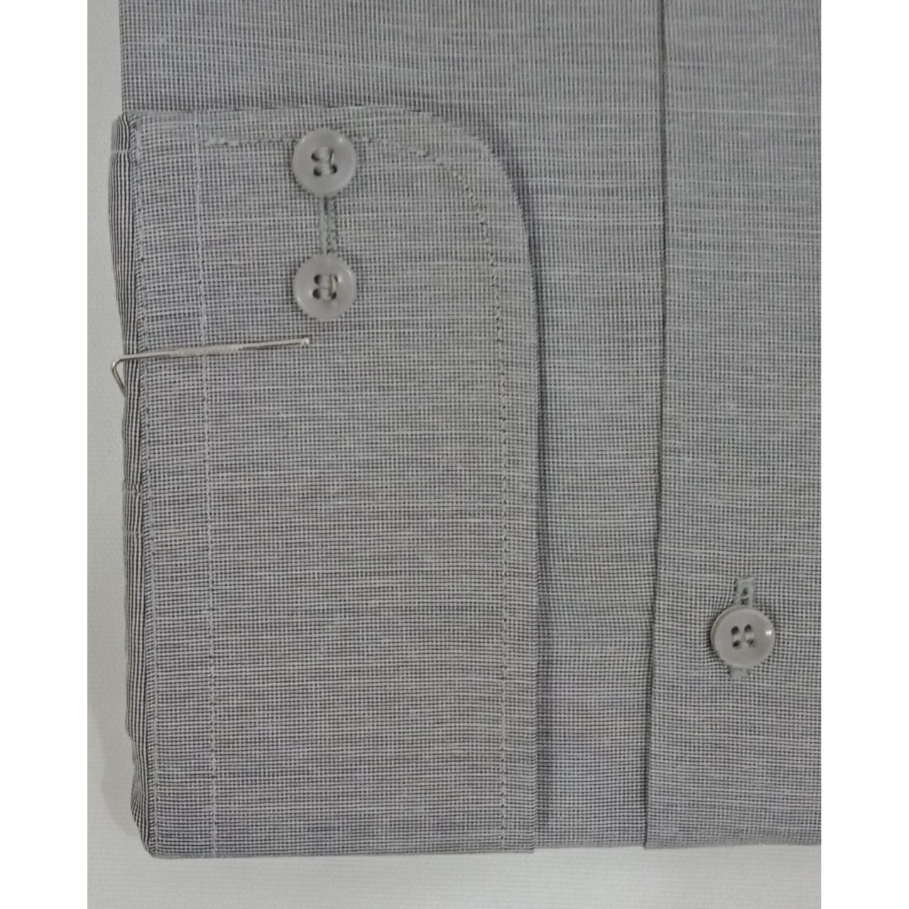 Cotton Formal Shirt Men Double Needle Stitching - Light Grey