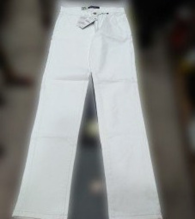 Loose Fit Cotton Pant For Men - White - 30 to 36