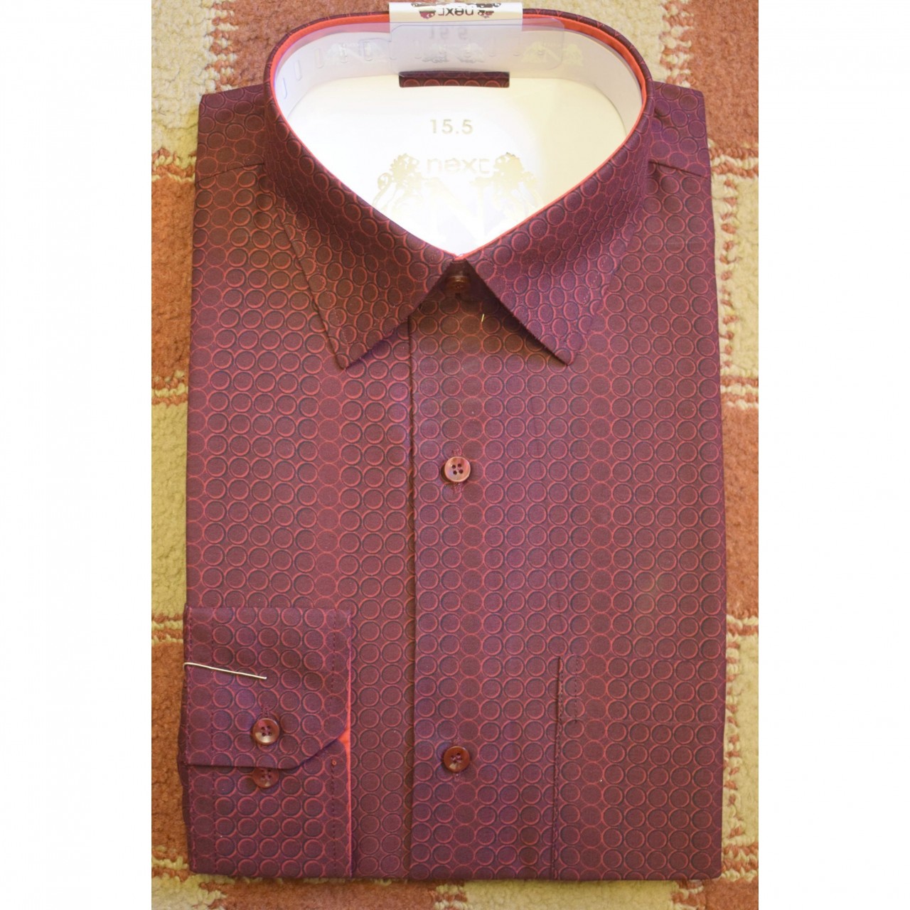 Self Design Semi Formal Shirt For Men - Maroon