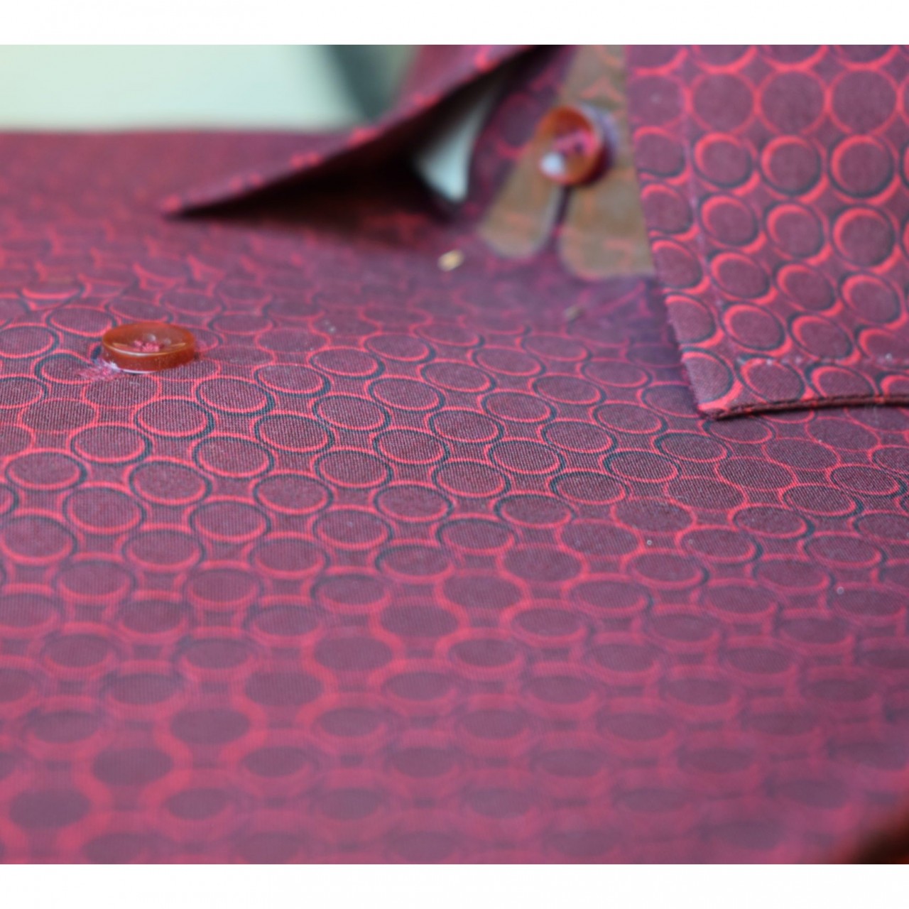 Self Design Semi Formal Shirt For Men - Maroon