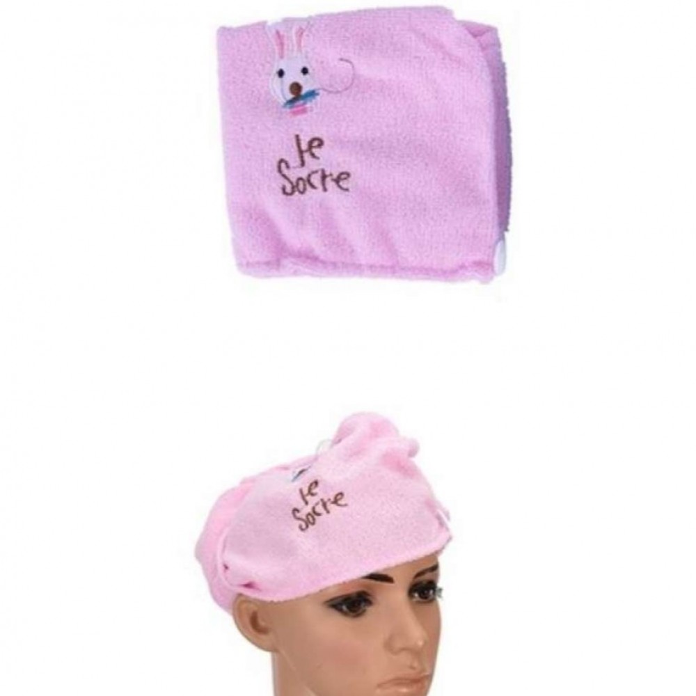 Microfiber Hair Drying Cap - Pink
