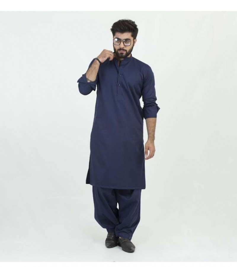 Navy Blue kameez shalwar for men