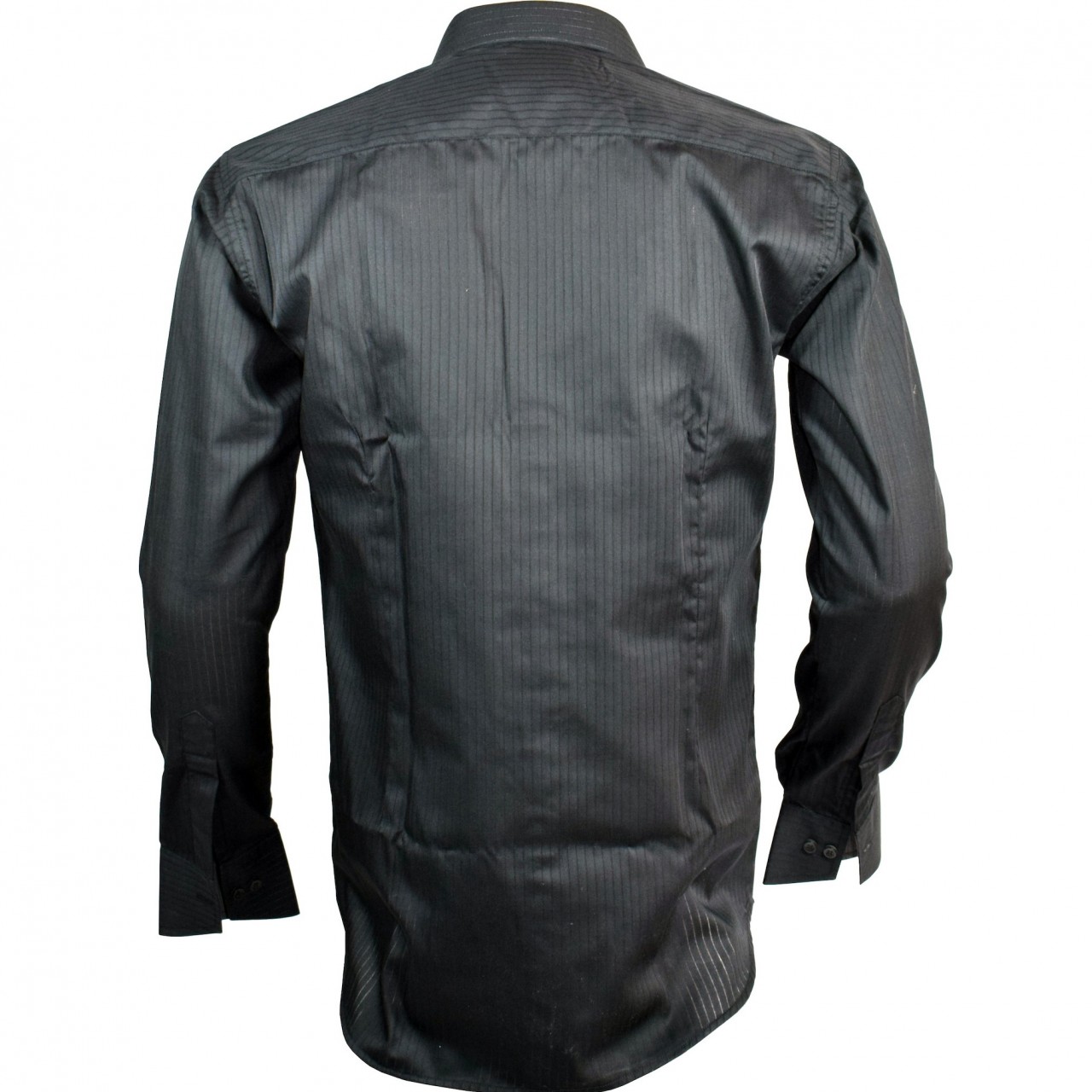 Semi Formal Shirt Black Self Lining Slim Fitting for Men