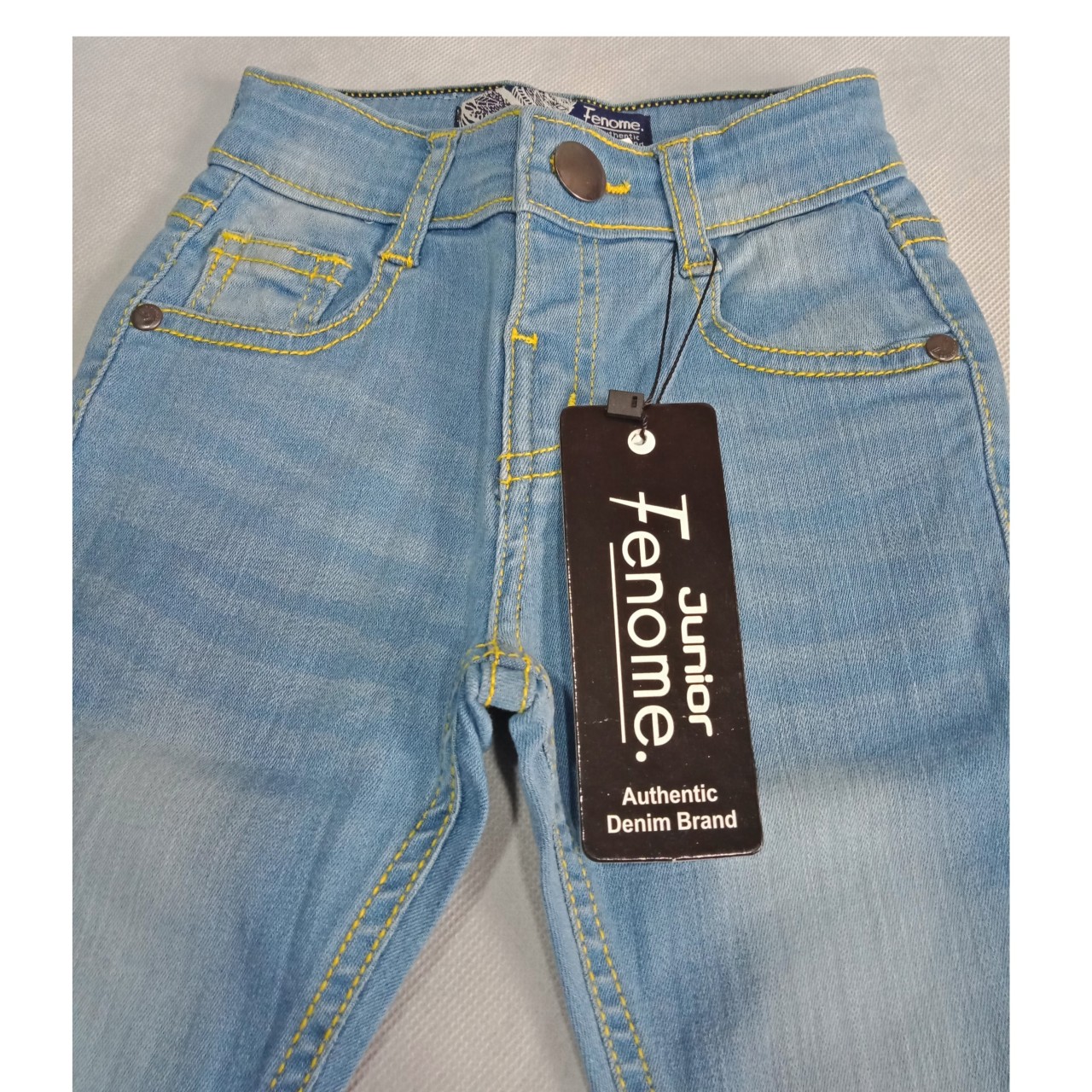 Skye Blue Slub Denim Jeans Pants For Boys