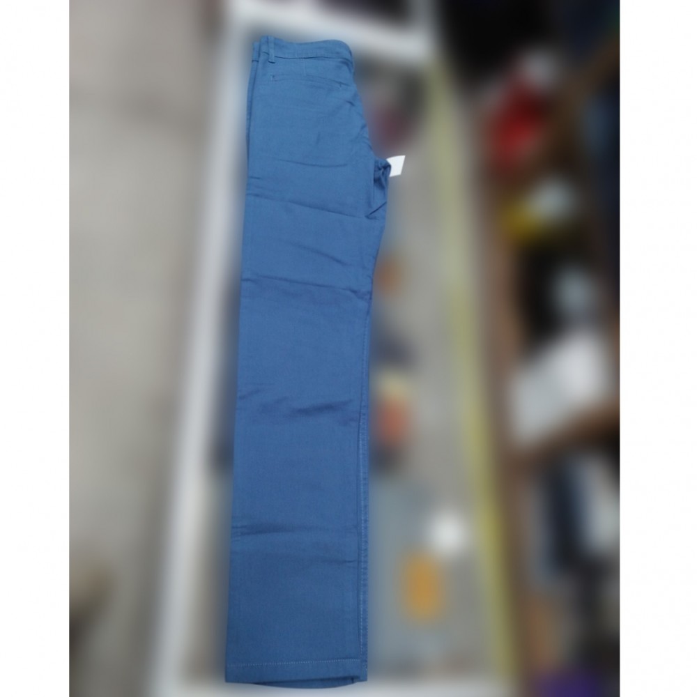 Slim Fit Cotton Pant For Men - Blue - 30 to 36