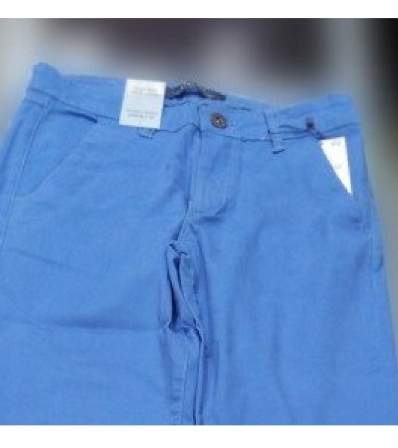 Slim Fit Cotton Pant For Men - Sky Blue - 30” to 36”