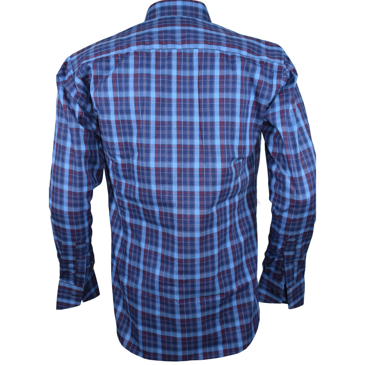 Slim Fitting Semi Formal Shirt for Men in Dark Blue Check