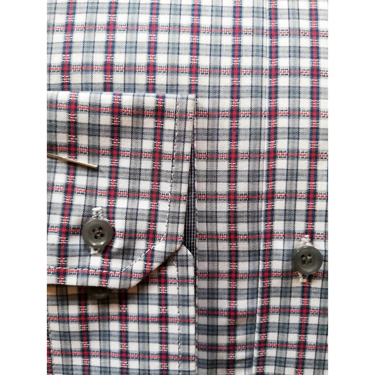 Small Check Formal Shirt With White Base For Men