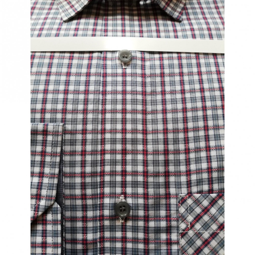 Small Check Formal Shirt With White Base For Men