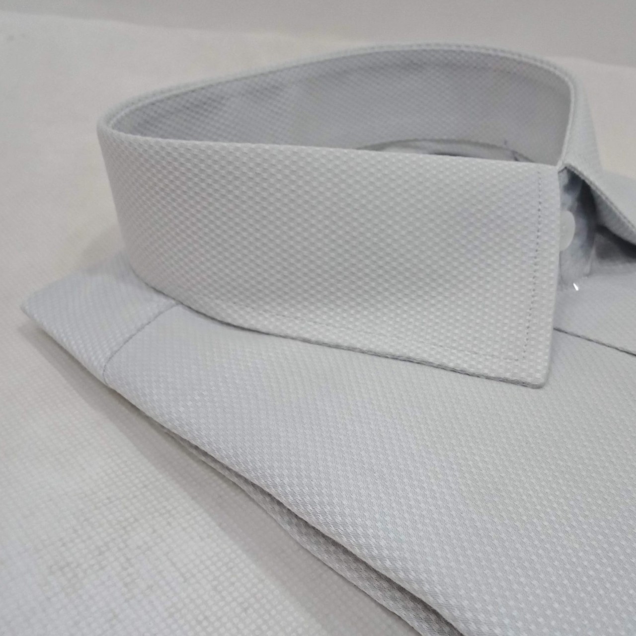 Ultra Finest Self Design Texture Formal Shirt For Men - Light Grey