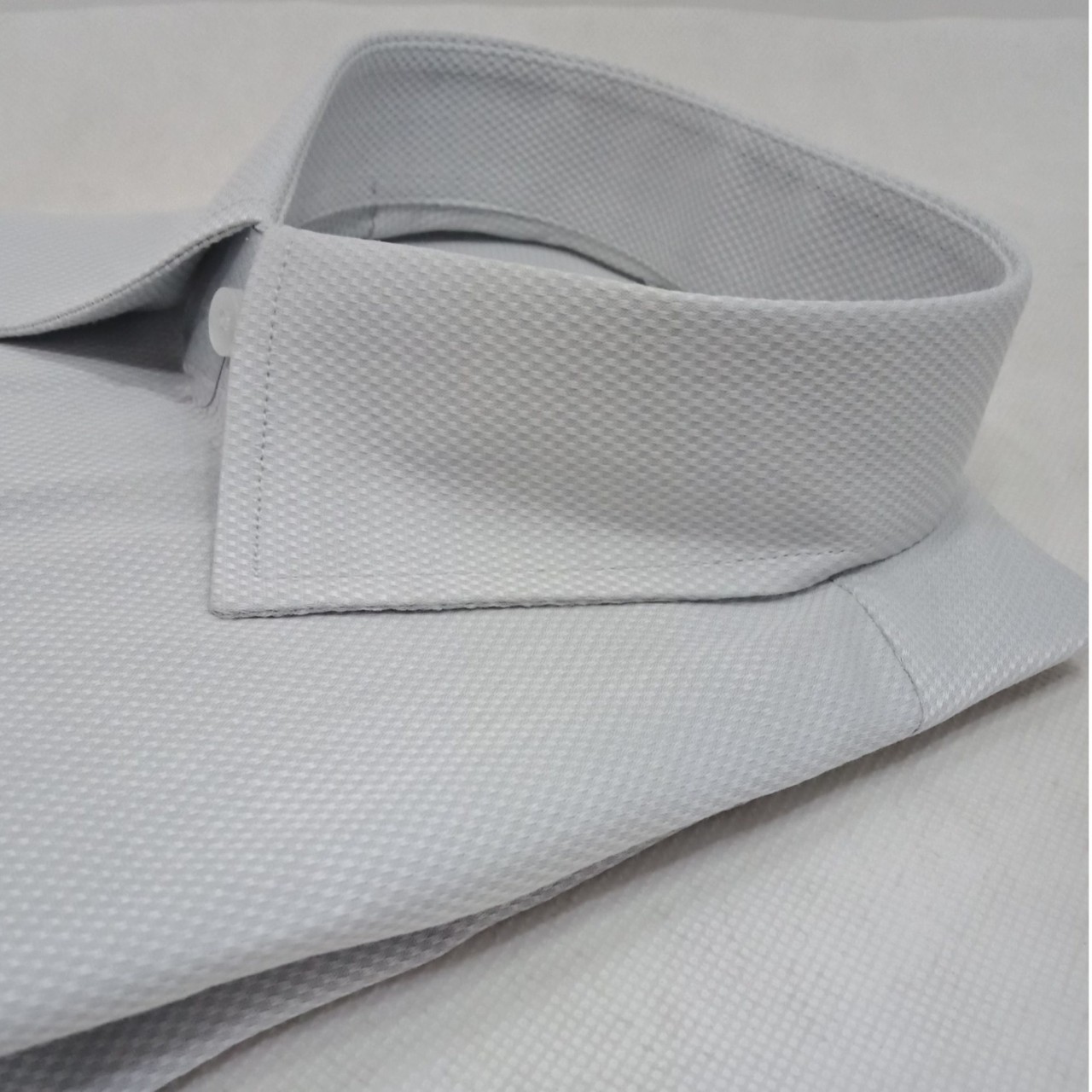 Ultra Finest Self Design Texture Formal Shirt For Men - Light Grey