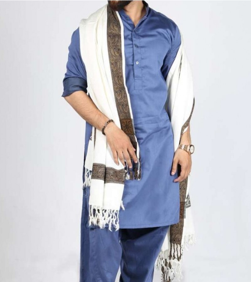 White Baghdadi Iraqi Style Chadder Shawl Dastaar For Men