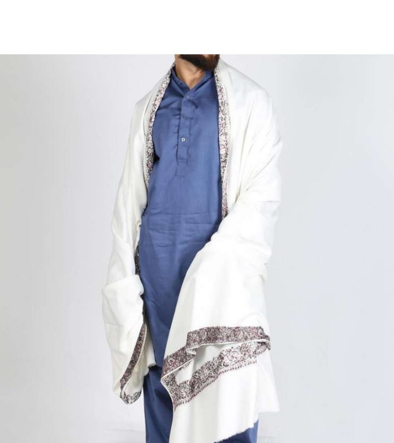 White Kashmiri Shawl
