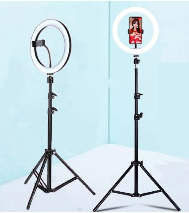 26cm RING LIGHT+7ft TRIPOD STAND + MOBILE PHONE HOLDER for videos, photography