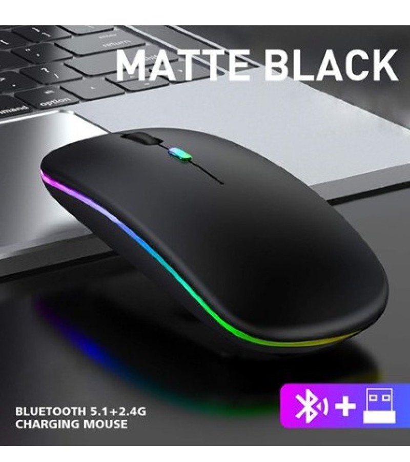 HP W10 Wireless RGB Bluetooth, Wireless, Rechargeable Slim Mouse