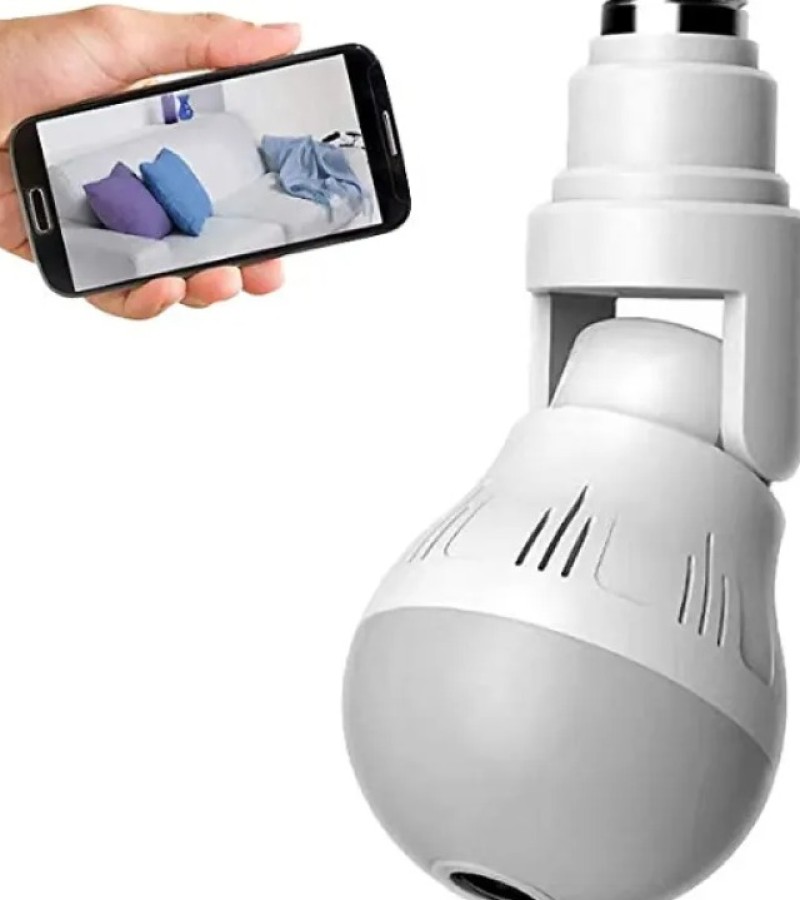 IP WIRELESS PANORAMIC BULB CAMERA 1080P HD 2MP WITH V380 PRO APP