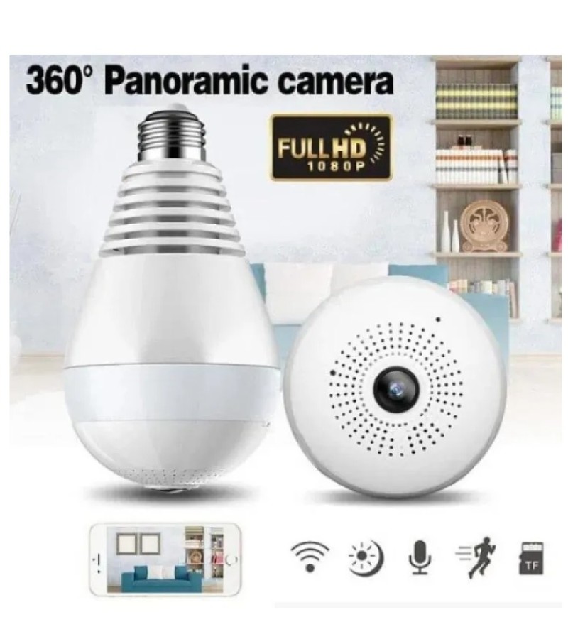 IP WIRELESS PANORAMIC BULB CAMERA 1080P HD 2MP WITH V380 PRO APP