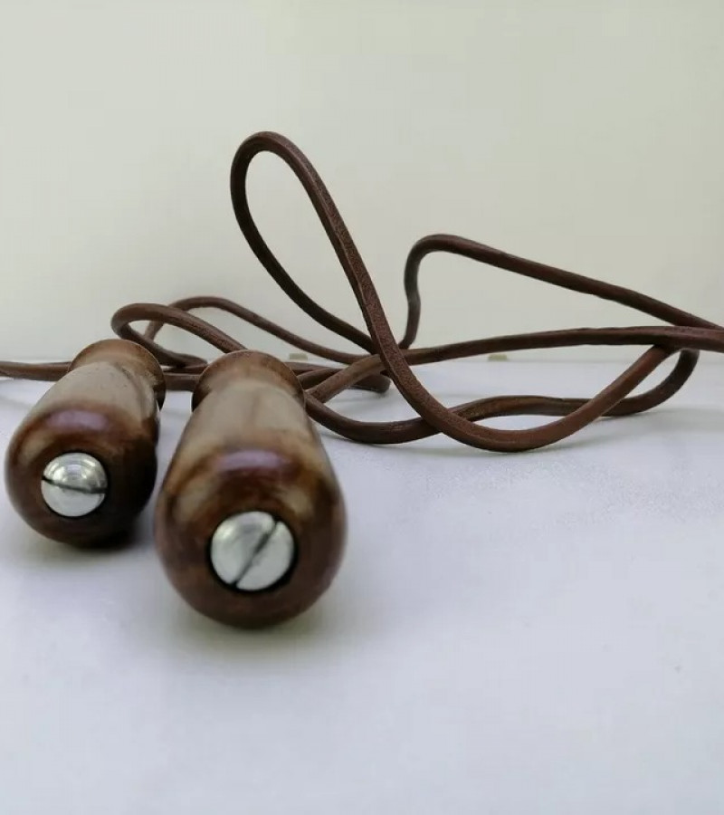 Skipping Rope/Jumping Rope with Leather and Wooden Handle