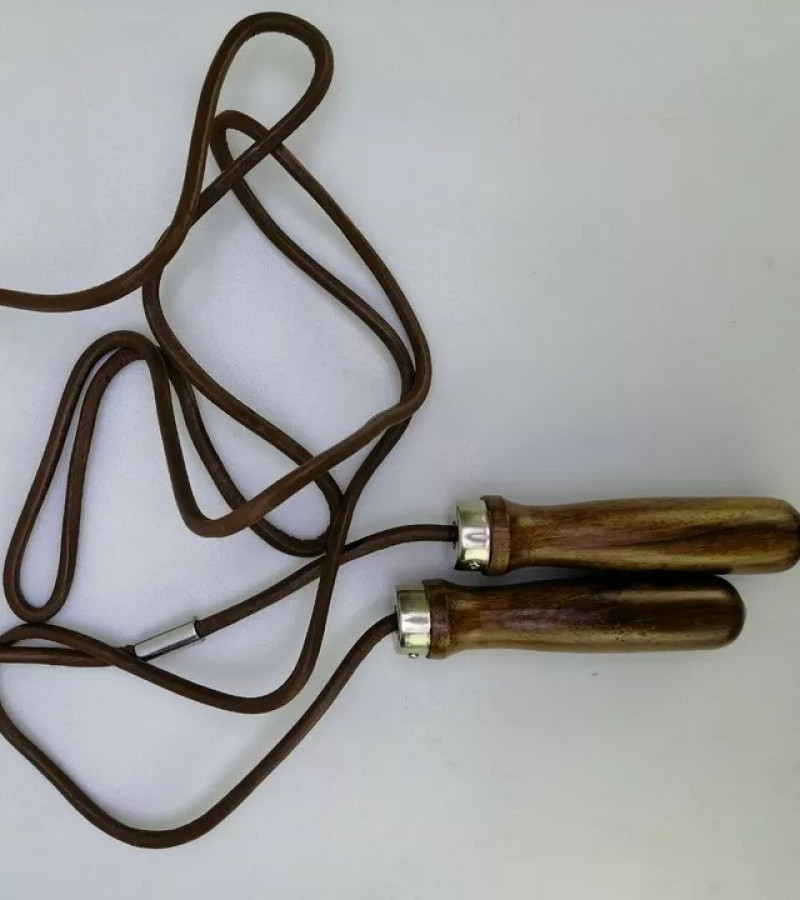 Skipping Rope/Jumping Rope with Leather and Wooden Handle