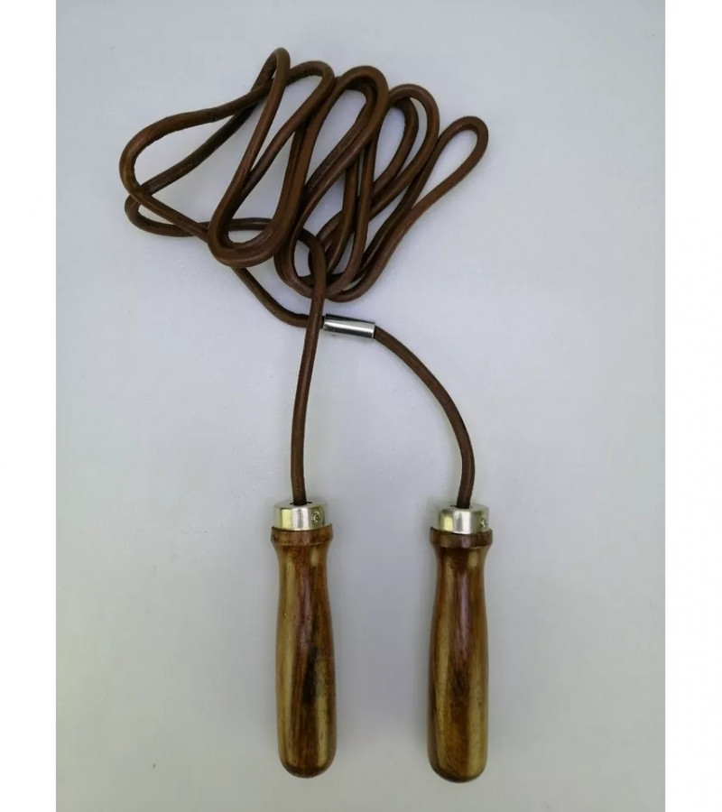Skipping Rope/Jumping Rope with Leather and Wooden Handle