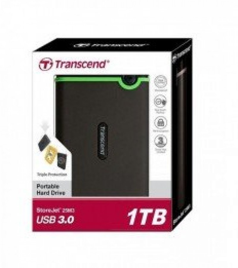 Transcend StoreJet 25M3 Portable External Hard Drive - 1 TB