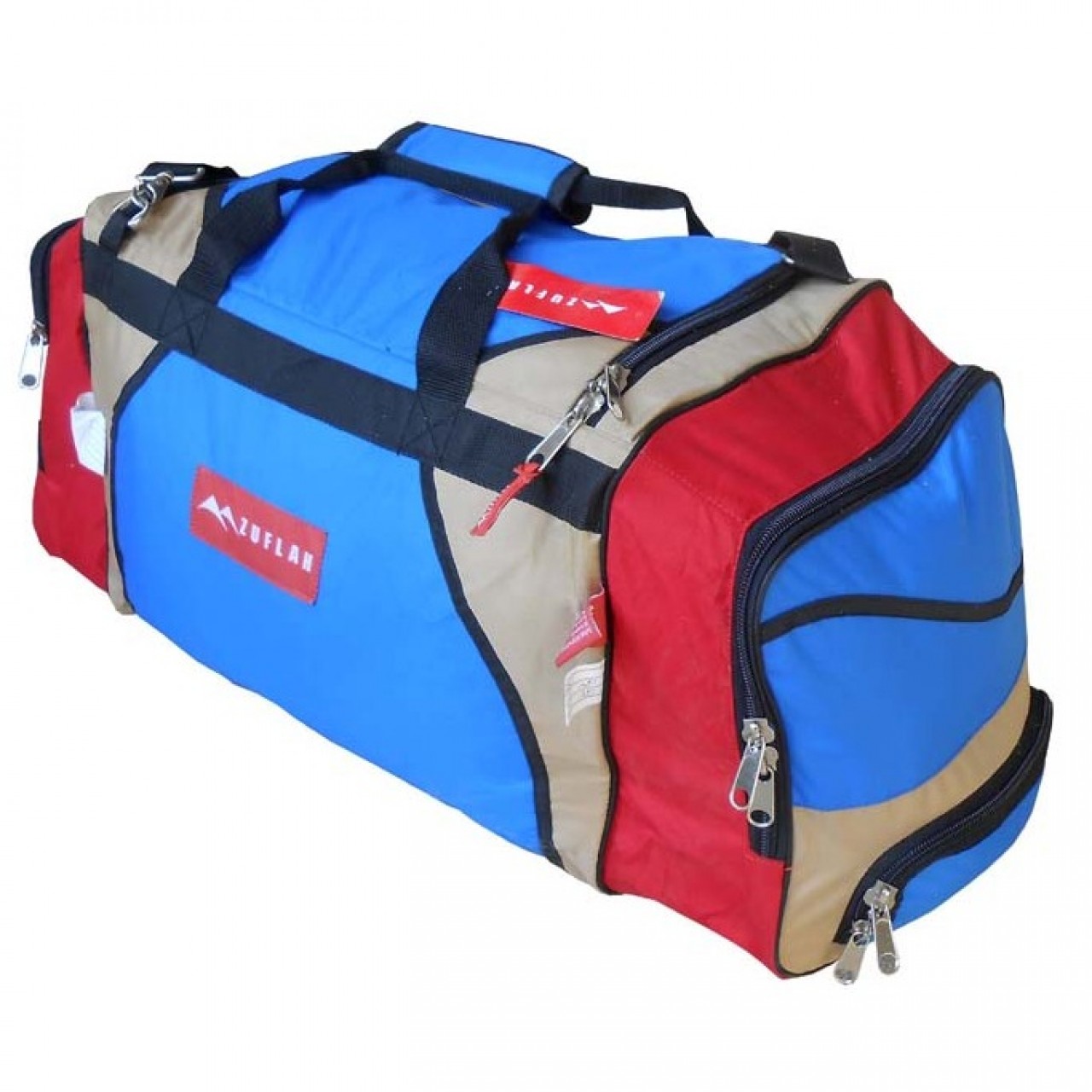 Travel Bag - Large - Red, Khaki & Royal Blue