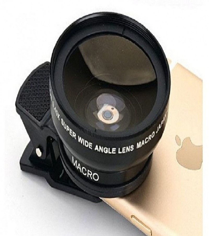 Universal Clip-on 37mm 0.45X Wide Angle Lens + Macro Lens 2-in-1 Mobile Phone Camera Lens Kit